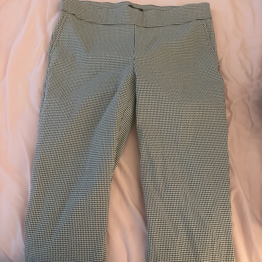 Adrienne Vittadini Black and White Checkered Pants